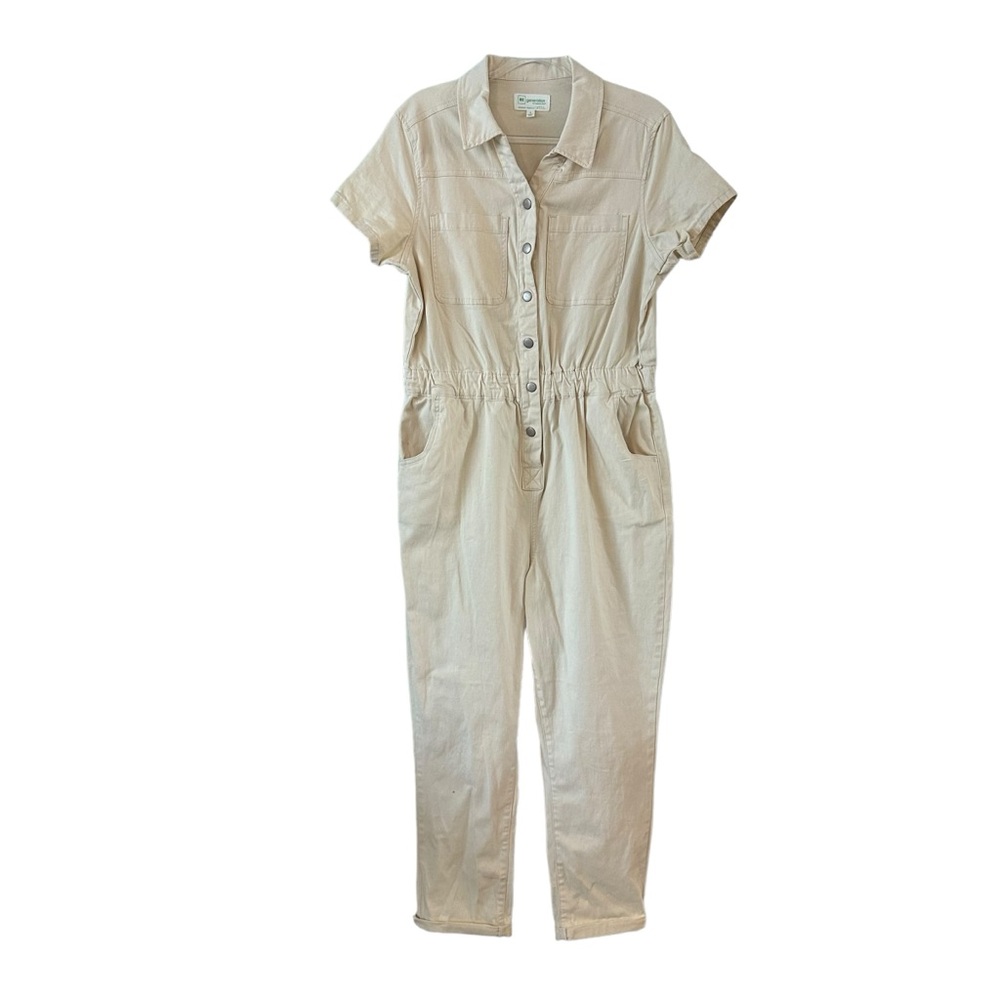 ReGeneration by Celebrity Pink cream short sleeve button up boiler suit jumpsuit
